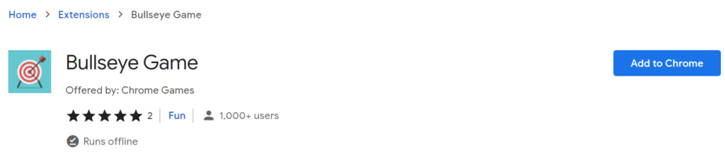 Bullseye Game - Offline Chrome Extension